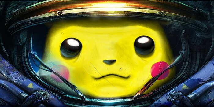 Pikachu in space